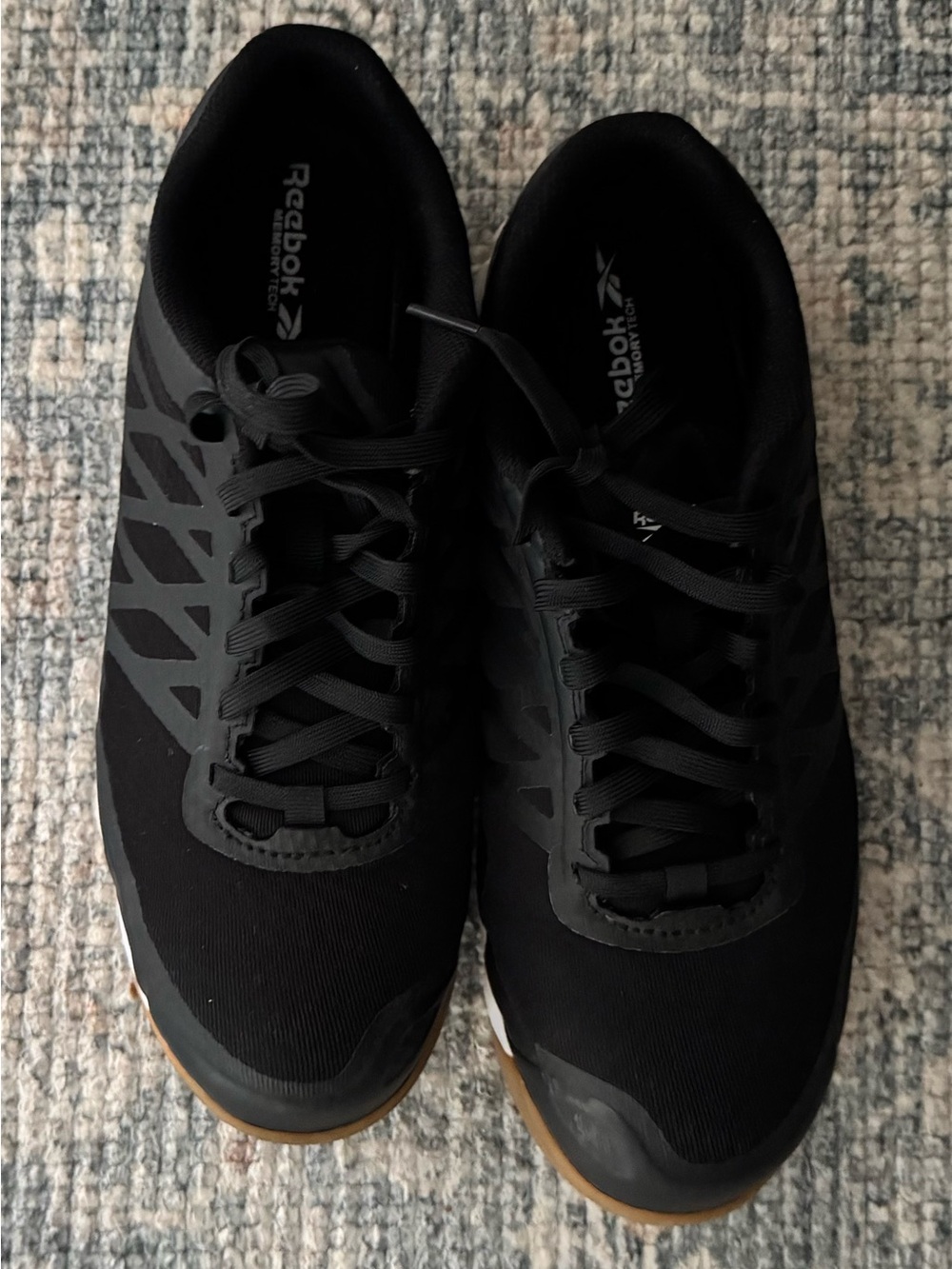 Reebok Men’s Black Athletic Sneakers with Gum Outsole